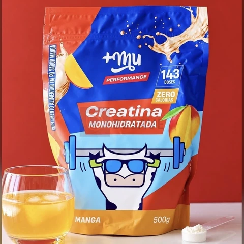 Creatina Refil 500g Performance 100% Pura Sabor Manga +mu