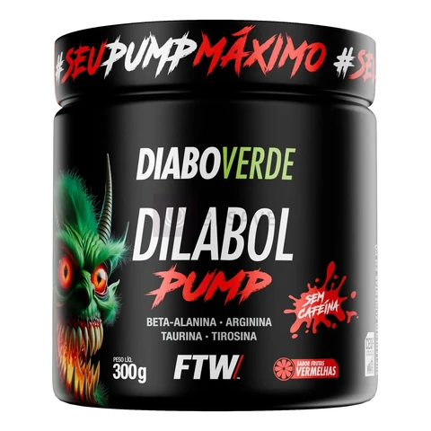 Pré Treino Pre Workout Dilabol Pump Pote 300g Sabor Frutas Vermelhas Diabo Verde - FTW