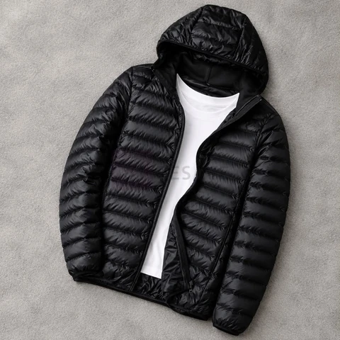 Jaqueta Bobojaco Impermeável Becker Nylon Puffer Masculino com Bolsos e Capuz