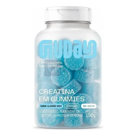 Guday - Creatina Em Gummy Sabor Algodão Doce - 30 Unidades