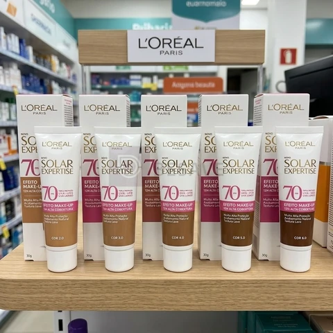 Protetor Solar Facial com Cor FPS 70 Alta Cobertura - L'Oréal Paris Solar Expertise Efeito Make Up 30g
