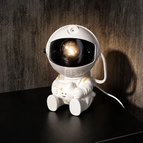 Projetor Astronauta de Galáxia e Estrelas LED Com Controle Remoto USB