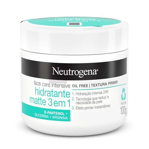 Neutrogena Hidratante Facial Matte 3 em 1 Face Care Intensive, 100g