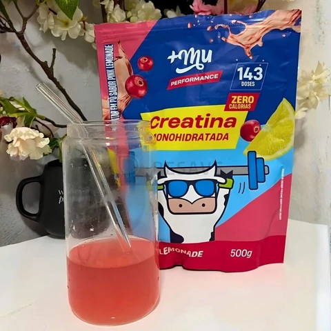 Refil Creatina Monohidratada 100% Pura 500g +mu Pink Lemonade