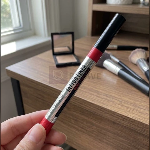 Caneta Delineadora Ponta Flexível Alta Precisão Longa Duração 48H À Prova D'água Não Borra Acabamento Fosco Profissional Preto Tattoo Liner Maybelline NY 1g