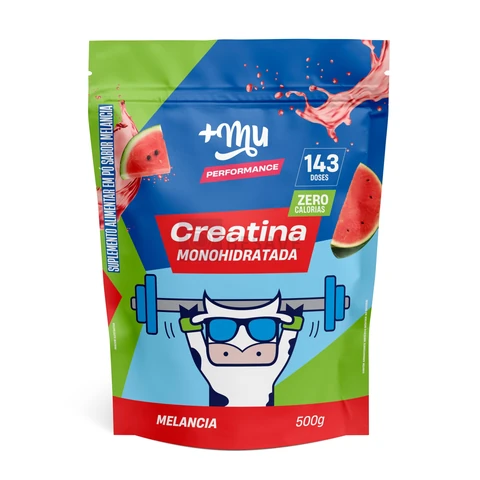 Creatina, Mais Mu, Sabor Melancia, 100% Pura, Mais Força e Desempenho – 500g