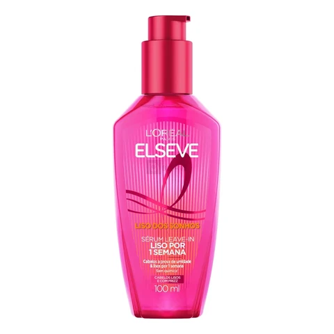 Sérum Leave-in Finalizador Capilar Efeito Liso por 1 Semana com Tecnologia Ativada por Calor Antifrizz e Protetor Térmico Elseve Liso dos Sonhos L'Oréal Paris 100ml