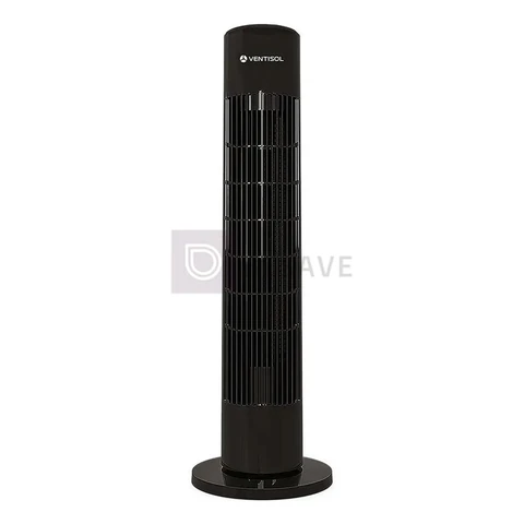 Ventilador de Torre Ventisol Fênix Preto com Controle Remoto e Oscilação