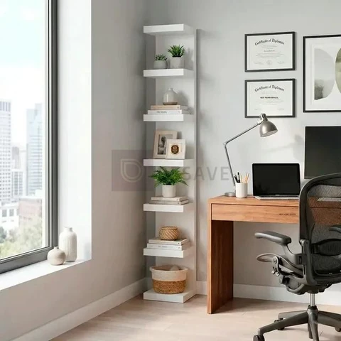 Torre Prateleira 170cm Branco Penteadeira Em Mdf Compacto