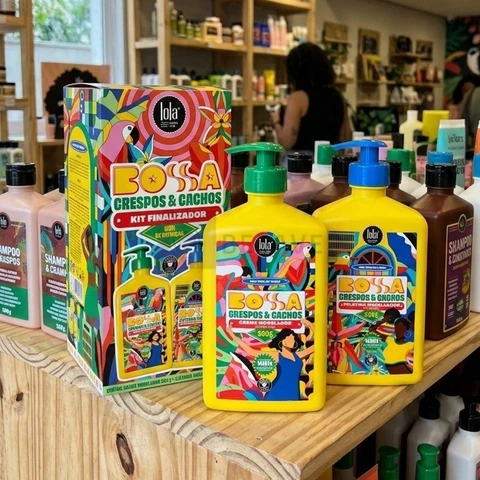 Kit Bossa Cabelos Crespos e Cacheados (Modelador Creme 500 g + Gelatina Modeladora 500 g) - Lola From Rio