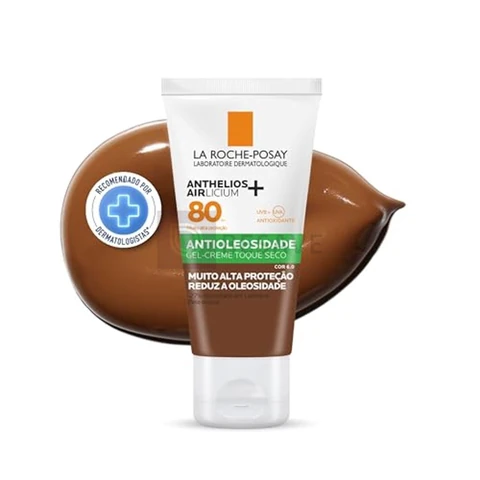 La Roche-Posay, Anthelios Airlicium, Protetor Solar Facial Antioleosidade com Cor, Controle de Oleosidade, Efeito Matte, Toque limpo, Ação anti-transferência da cor, Cobertura
