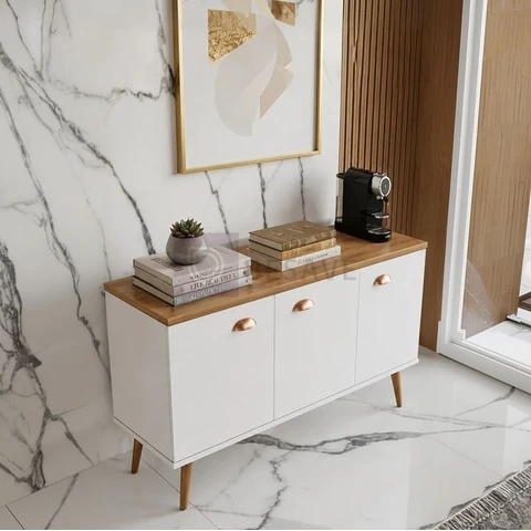 Buffet Balcão Armário Cozinha Estilo Vintage P/ Microondas