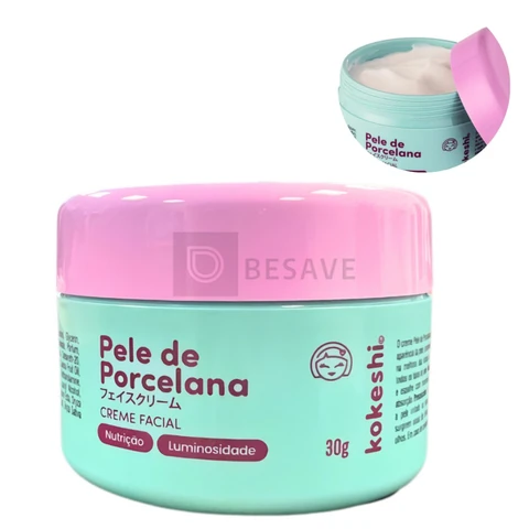 Hidratante Facial Kokeshi Pele de Porcelana Creme Hidratante Facial Coreano Rosa Mosqueta 30g