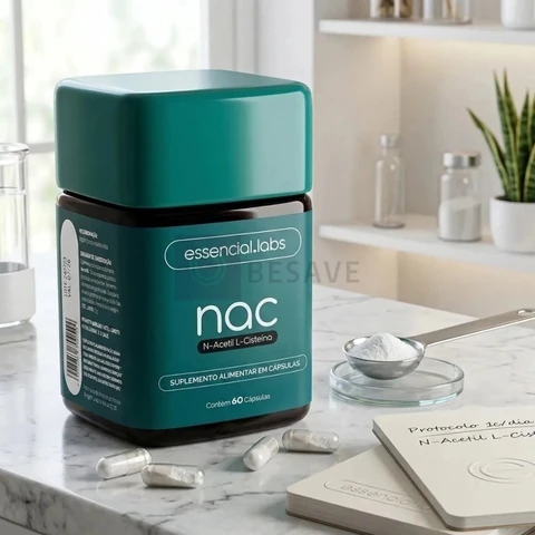 NAC 600mg - Fórmula Exclusiva com Máxima Concentração e Pureza - N-Acetil L-Cisteína - 60 Cápsulas