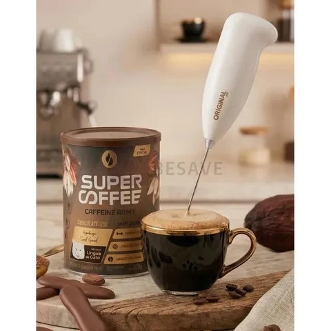 Kit Super Coffee Língua De Gato 220g Edição Especial + Mixer