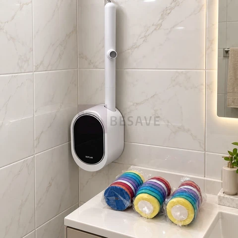 SOPAMI escova descartável para vaso sanitário e parede banheiro - 32 refis descartáveis