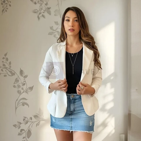 Blazer Casaquinho Alfaiataria Social Feminino Acinturado