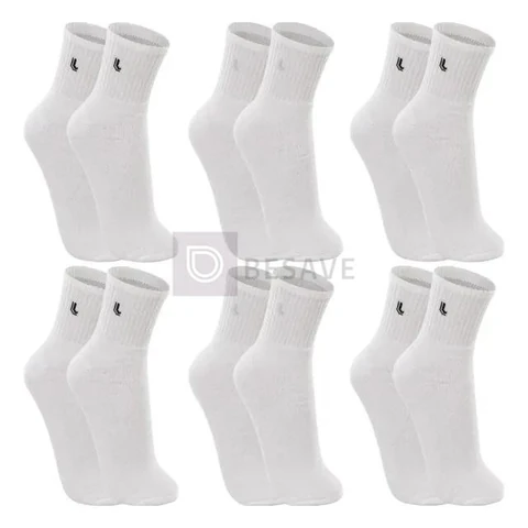 Kit 6 Pares Meias Lupo Cano Médio Esportivas Academia