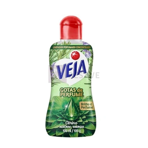 Veja Gotas de Perfume Citrino Alecrim Limpador Perfumado Concentrado 100 ml