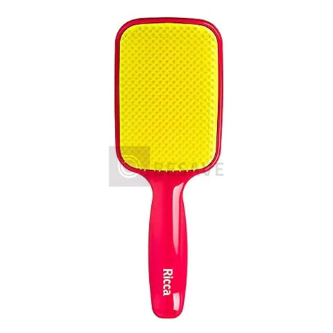 Ricca Escova Raquete Flex Pink, Desembaraça sem quebrar, para todos os tipos de cabelo, 1 unidade