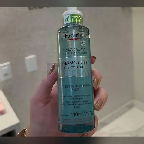 EUCERIN Gel de Limpeza Facial Antiacne DermoPure Gentil 200ml, Pele Mista e Oleosa, Suave, Demaquilante