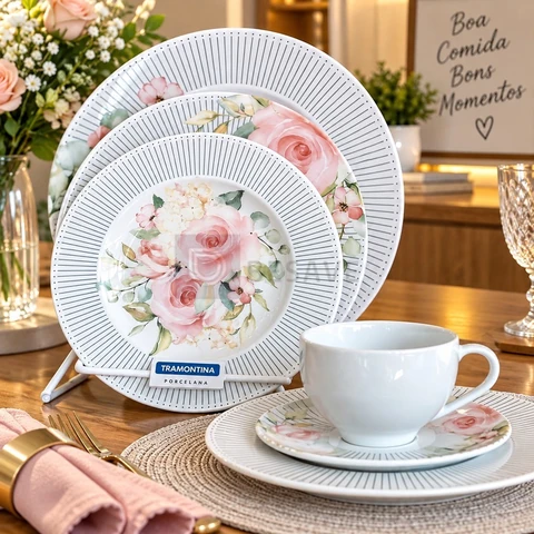 Aparelho De Jantar Tramontina Ornatta 20 Peças Branco