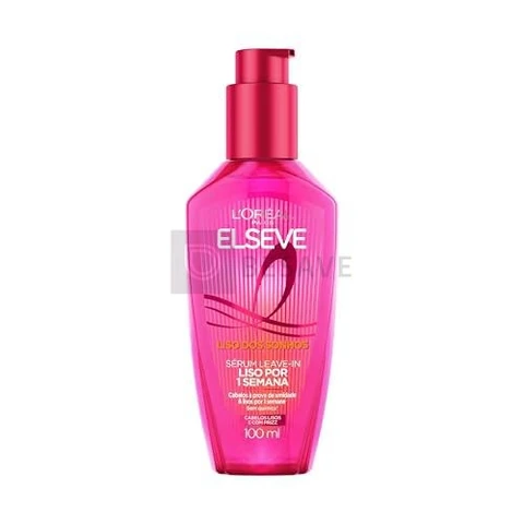 L'Oréal Paris Elseve Sérum Leave-in Liso dos Sonhos com Tecnologia Ativada por Calor, Antifrizz, Protetor Térmico e Barreira Contra Umidade, 100ml