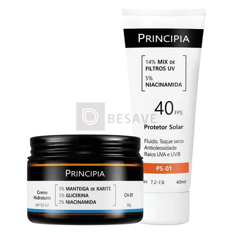 Principia Kit Creme Hidratante CH-01 + Protetor Solar Facial PS-01 FPS40