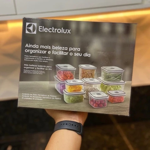 10 Potes Herméticos Electrolux de Plástico