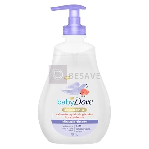Baby Dove Sabonete Líquido De Glicerina Hidratação Relaxante Hora De Dormir Frasco 400 Ml