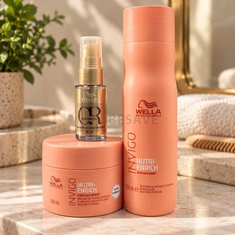 Kit Nutri Enrich Shampoo, Máscara E Oil Reflections - Wella Professionals