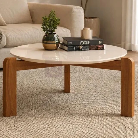 Mesa De Centro Iris Moderna Sala Luxo Off Mdf Loja Ambienta