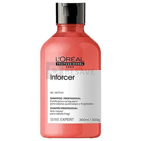 L'Oréal Professionnel Inforcer Shampoo Fortificante Antiqueda por Quebra, Crescimento Saudável Para Cabelos Frágeis e Quebradiços Com Biotina e Vitamina B6, 300ml