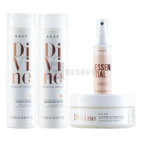 Divine Shampoo + Condicionador + Másc + Mini Essential 200 g- Braé