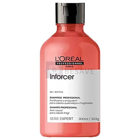 L'Oréal Professionnel Inforcer Shampoo Fortificante Antiqueda por Quebra, Crescimento Saudável Para Cabelos Frágeis e Quebradiços Com Biotina e Vitamina B6, 300ml