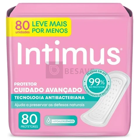 Protetor Díário Intimus® Tecnologia Antibacteriana - 80 un