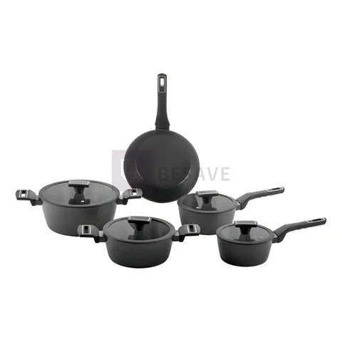 Jogo De Panelas Brinox Cerâmico 5 Pçs Carbon Ceramic Indução Cor Preto
