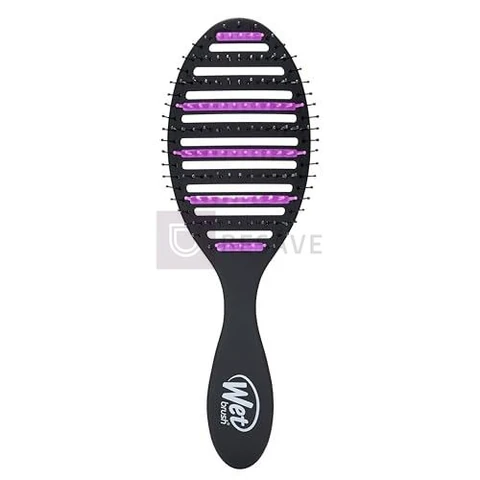 Wet Brush Escova de cabelo preta desembaraçadora Refresh and Extend Speed Dry – Design ventilado e cerdas HeatFlex ultra macias são seguras para secar no secador – Remove o excesso de sujeira de óleos