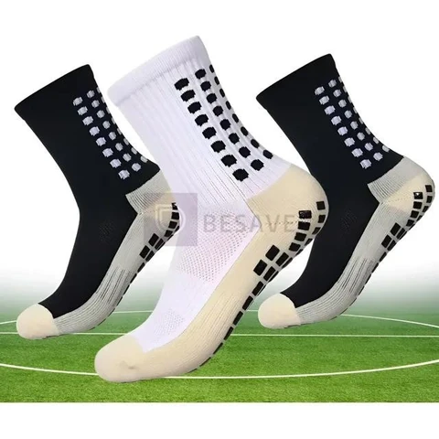 Kit 3 Pares Meia Antiderrapante Esportiva Futebol Treino Pro