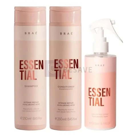 Braé Essential Kit Com 3 Produtos (sh+cd+fluido)