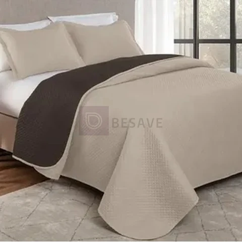 Colcha Dupla Face Duo Color Cobre Leito Casal 3 Pçs Matelado