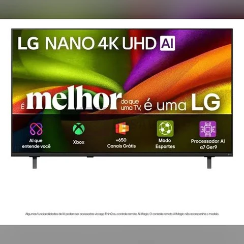 Smart TV 4K 50" LG NANO UHD AI NU850 2026 Processador α7 Ger9 HDR10 Xbox Bluetooth Wi-Fi AI Search Google Gemini webOS 26 - 50NU850BPSA