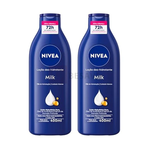NIVEA Kit Loção Hidratante Milk Pele Seca a Extrasseca 400ml (2 unidades)