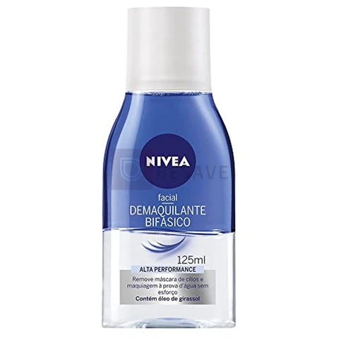 NIVEA Demaquilante Bifásico 125ml, Remove Maquiagem à Prova D'água, Protege Cílios, Gentil com a Pele