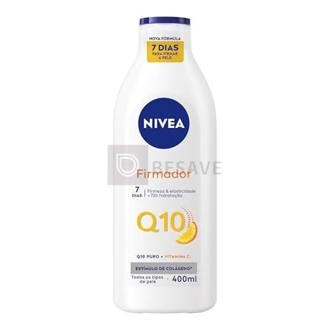 NIVEA Loção Hidratante Firmador Q10 + Vitamina C 400ml, Hidratação Intensa 48h, Pele Firme e Elasticidade, Corporal, Todos os Tipos de Pele