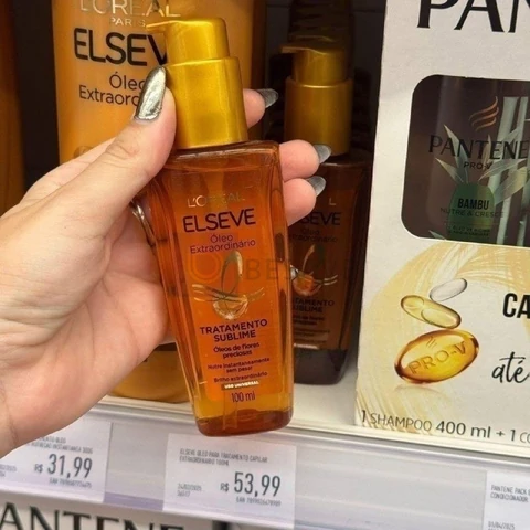 L'Oréal Paris Elseve Óleo Extraordinário Finalizador Capilar, Nutrição Profunda com 6 Óleos Preciosos, Anti-Frizz, Proteção Térmica até 230°C, Brilho Intenso para Todos os Tipos de Cabelo, 100ml