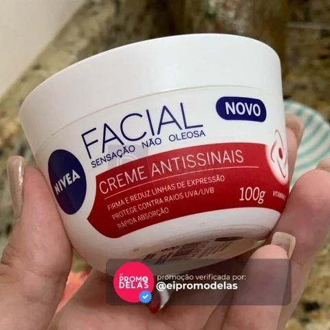 NIVEA Creme Facial Antissinais Ultraleve 7 em 1 100g, Previne Envelhecimento, Reduz Linhas Finas, Hidratação 48h, Antioxidantes, Cuidado Facial