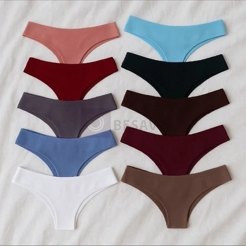 Kit 10 Calcinha Microfibra Feminina Calcinhas Algodão Tanga