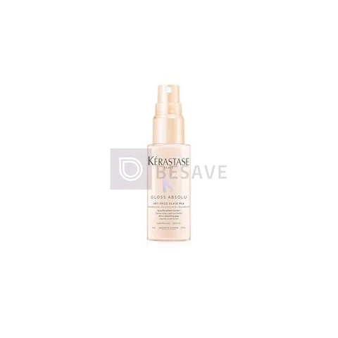 Kérastase, Spray, Gloss Absolu, Glaze Milk Anti-Frizz, para todos os tipos de cabelos, com ácido hialurônico, glicólico e óleo de rosa silvestre, proporciona brilho, protetor térmico, 45ml