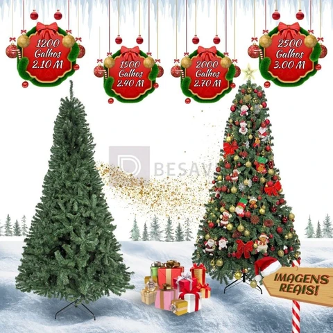 Árvore De Natal 300cm 2500 Galhos Pinheiro Tradicional Tamanho 2.1/2.4m/2.7m Luxo Cheia Decoração LuvinCo